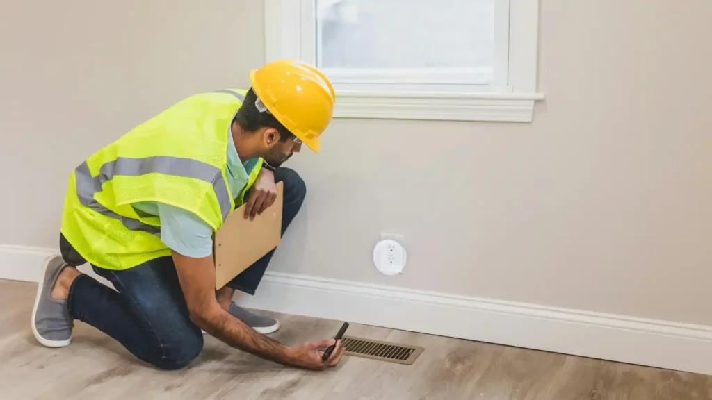 persona cambiando un enchufe de pared con destornillador
