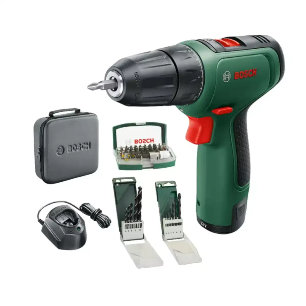 Bosch taladro/atornillador a batería EasyDrill 1200 (batería de 2,0 Ah, sistema de 12 V, juego de brocas y puntas de atornillar, en funda blanda)